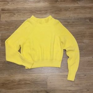 Free People Yellow Mock Turtle Neck Sweater